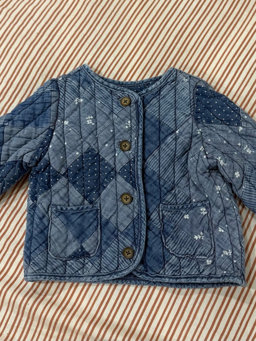 GAP Quilted Patchwork Denim Jacket - Blue